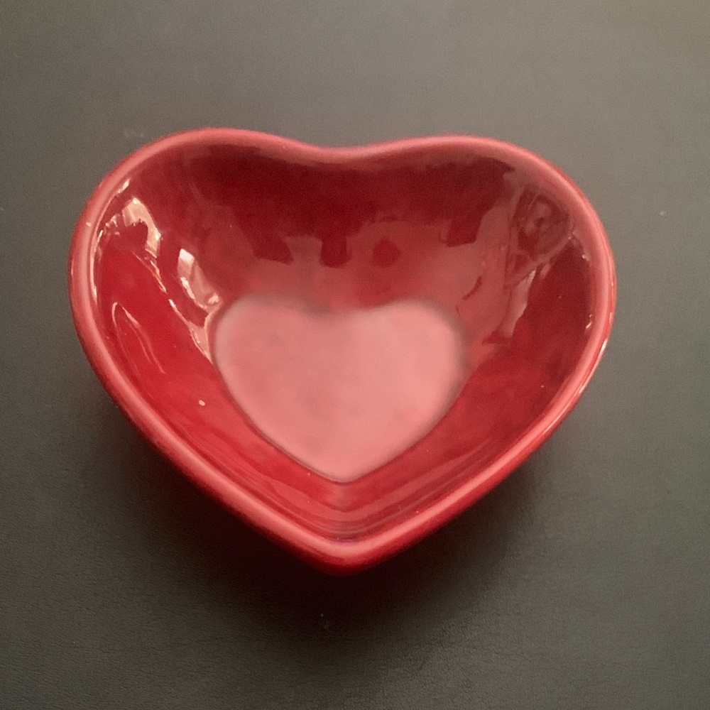 Red Heart Ceramic Dish - Home Other